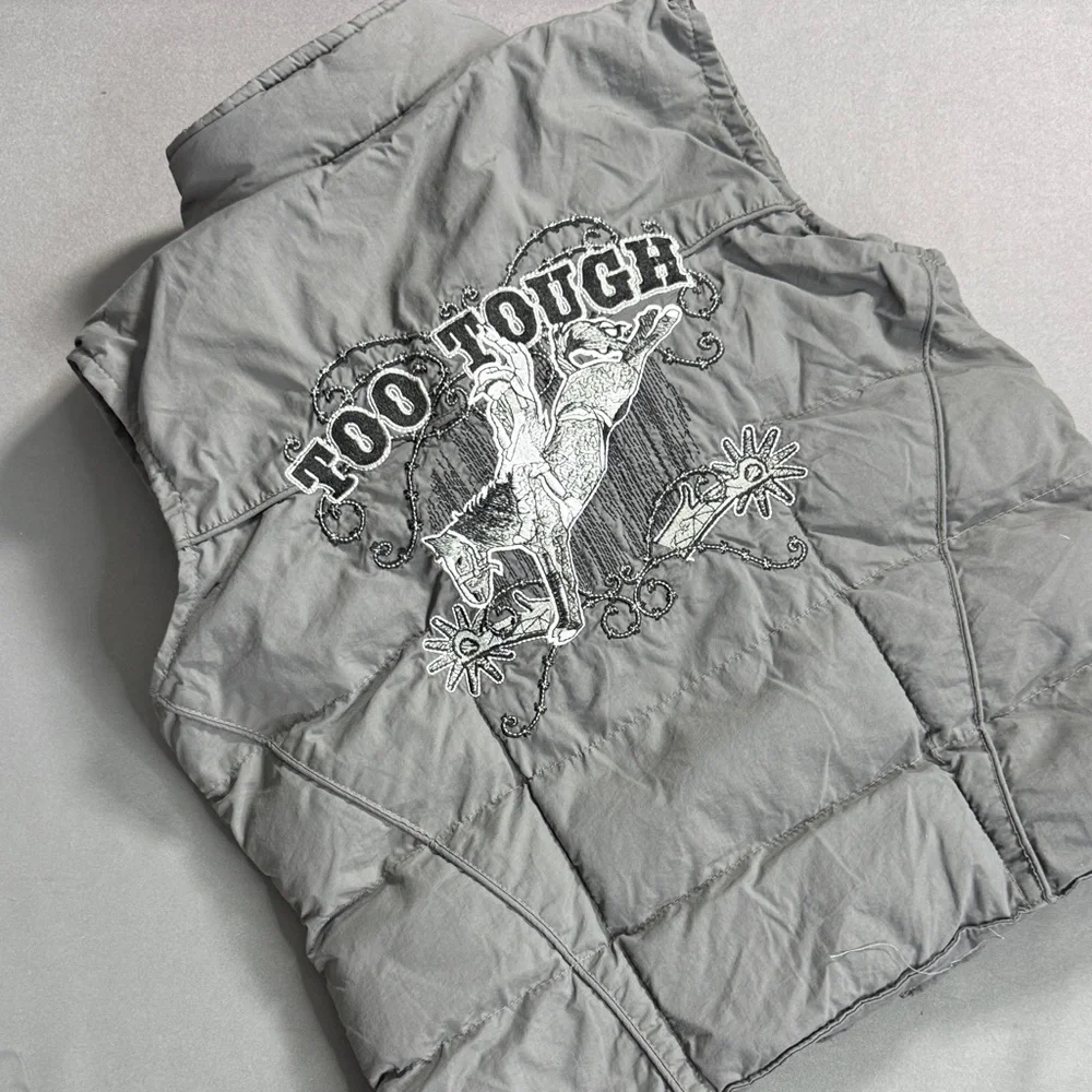 Cody James Kids Youth Puffer Vest‎ Gray Rodeo Size M
